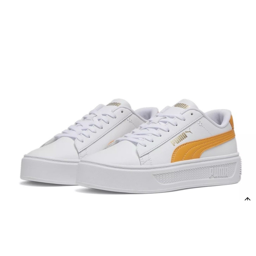 NEW Puma Smash Platform Pink White Sneakers Women's Fashion Shoes Size 10